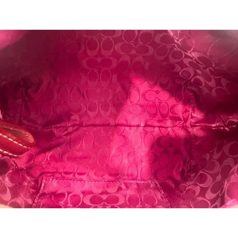 Coach Vintage Pink Leather Mini Cosmetic Pouch Bag